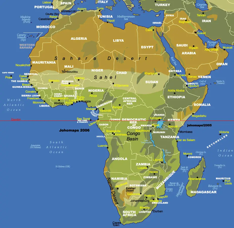 Africa Equator • Mapsof.net