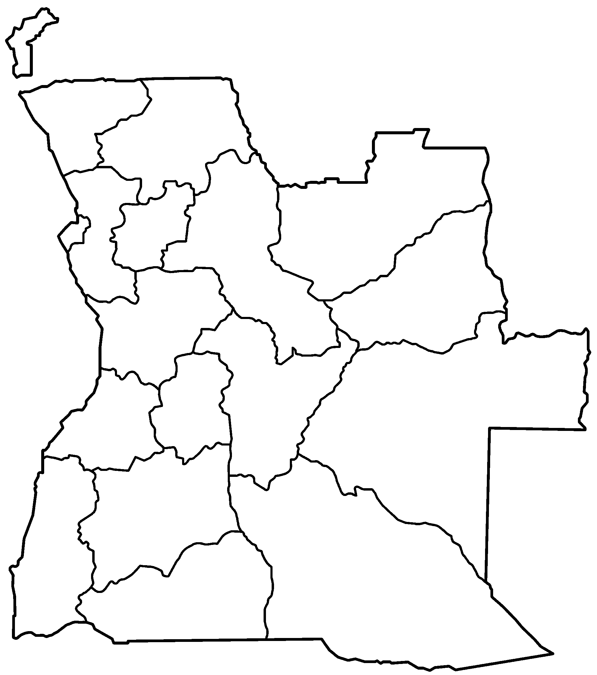 Angola Provinces Blank - MapSof.net