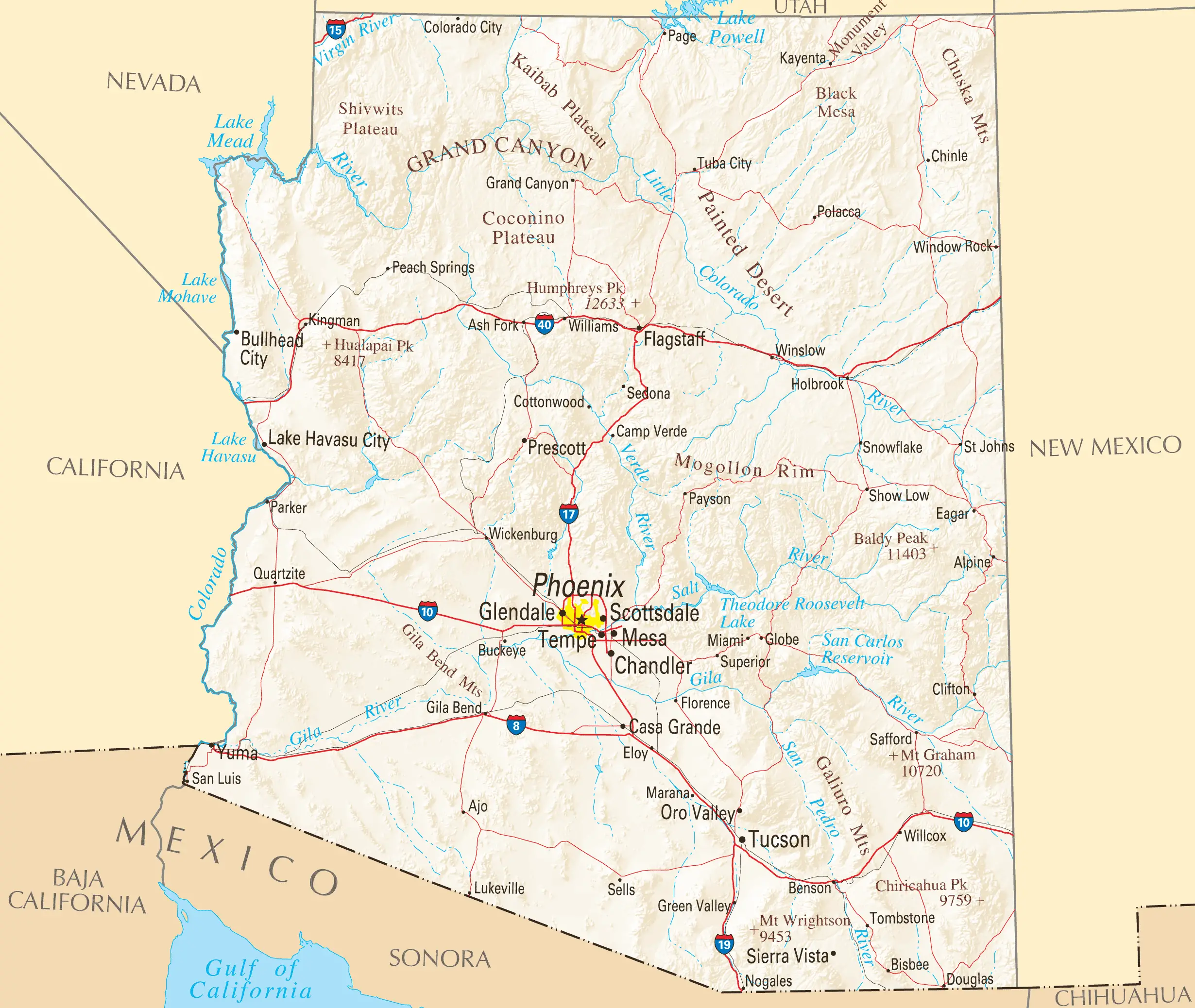 Show Me A Map Of Arizona Your Ultimate Guide 2023 Calendar Printable ...