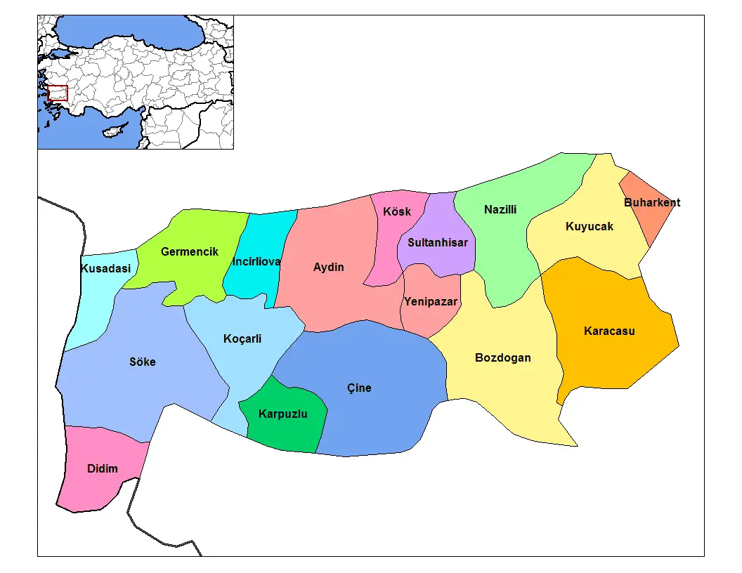 Aydin Districts - MapSof.net