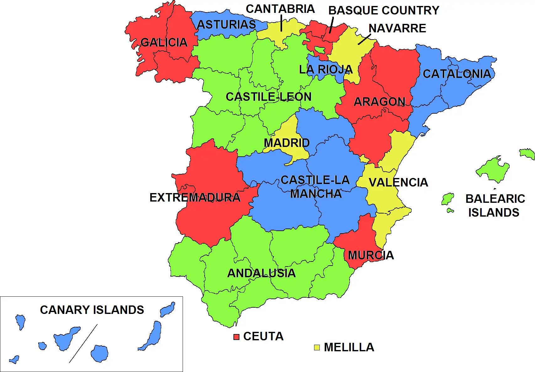 Ccaa Spain • Mapsof.net