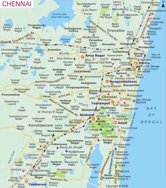 chennai travel map