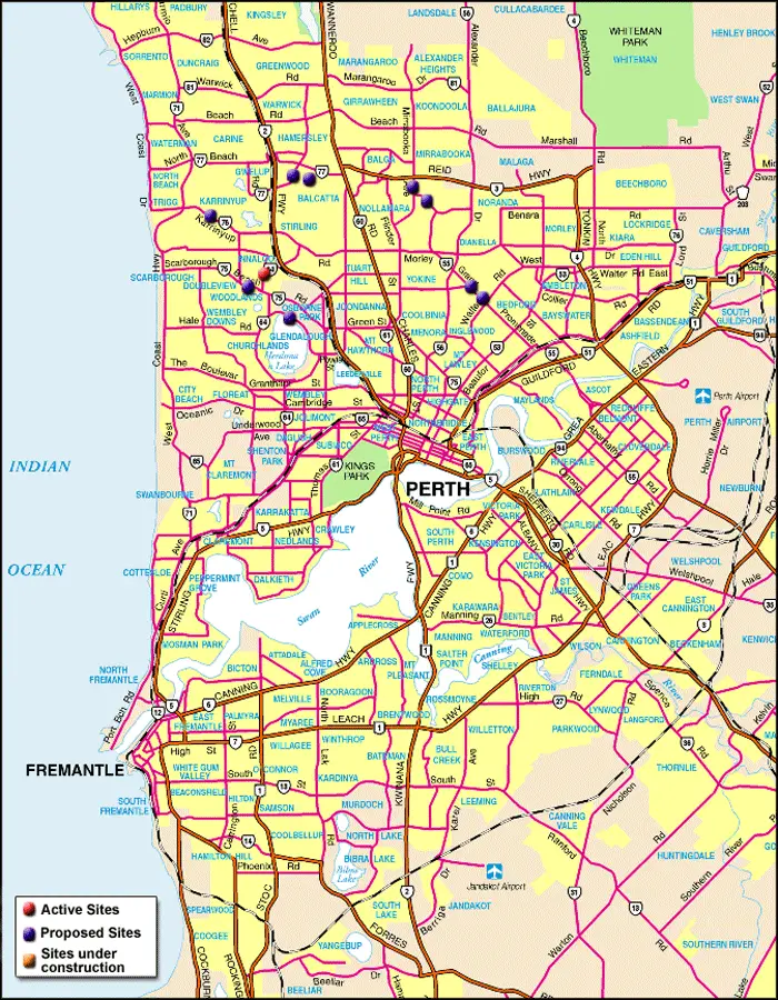 Perth Australia Map Perth Australia Map