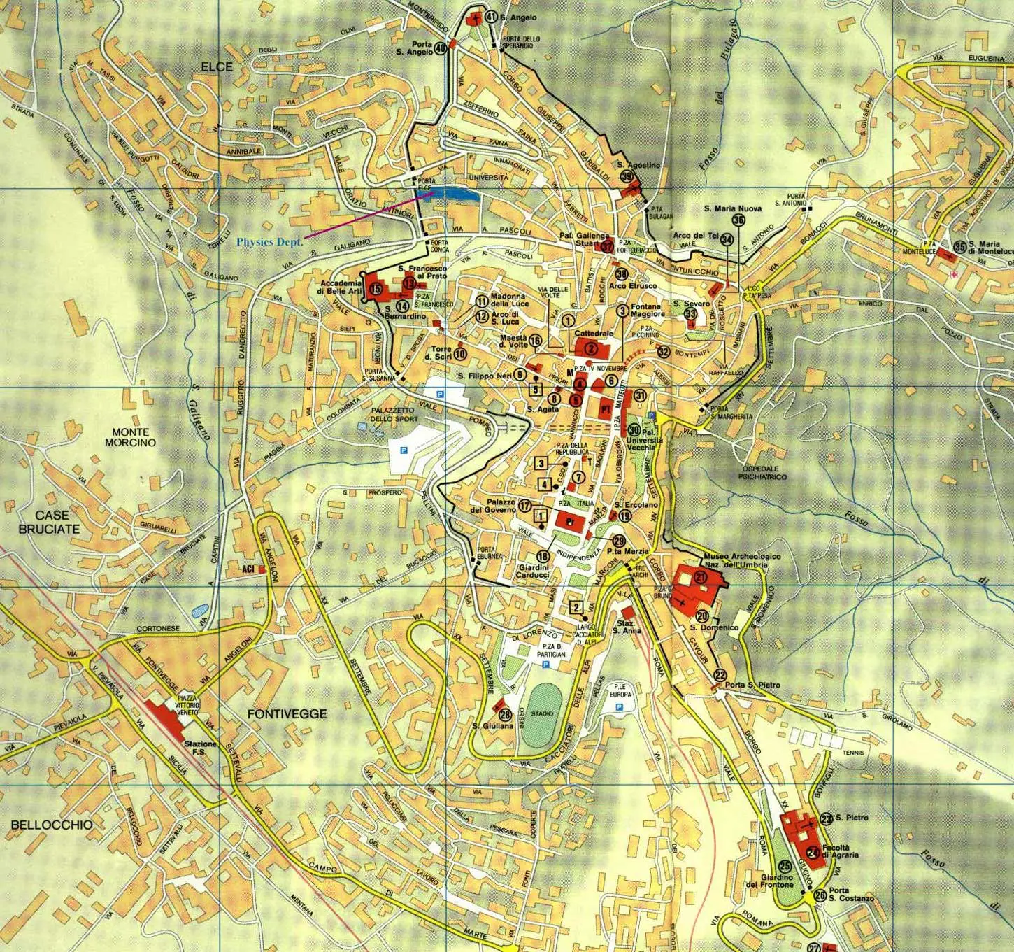 City Map of Perugia • Mapsof.net