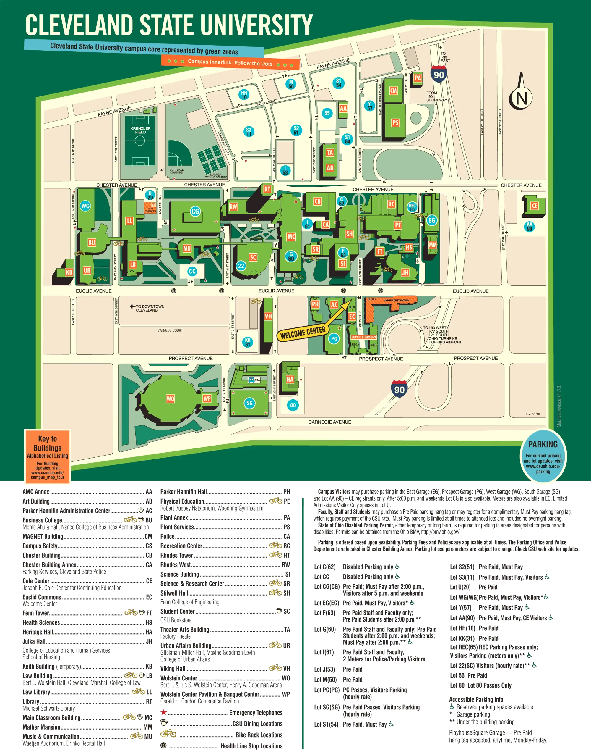Cleveland State University Campus Map • Mapsof.net
