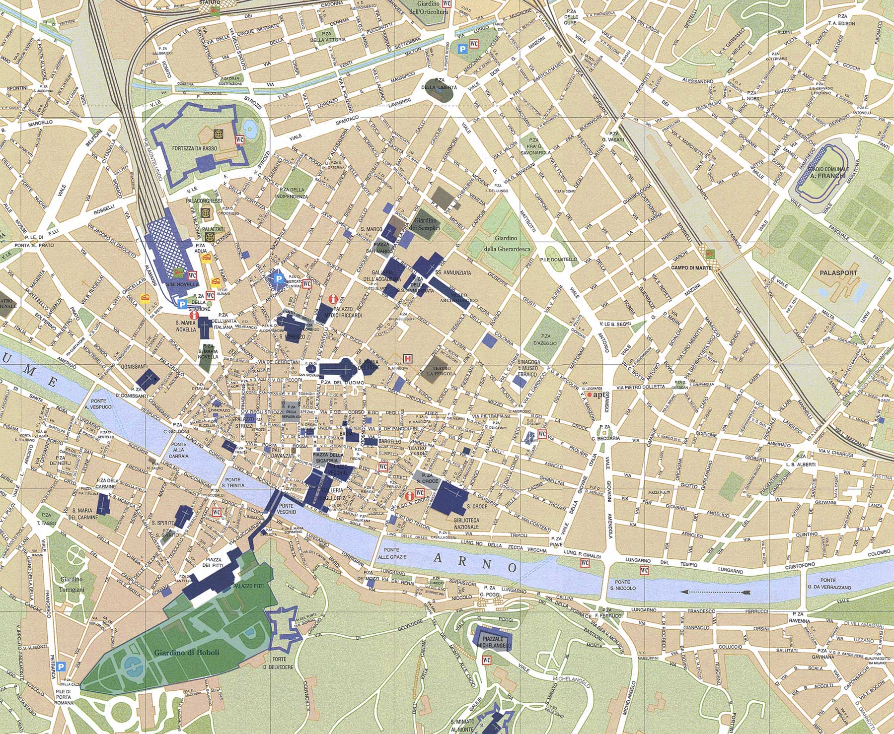 Florance (firenze) Map - MapSof.net