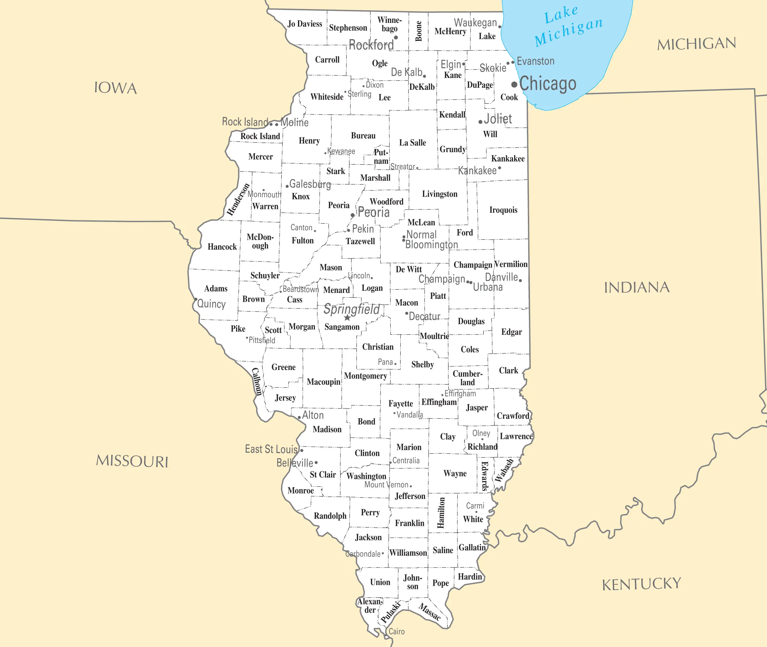 Map Of Towns In Illinois World Map - vrogue.co