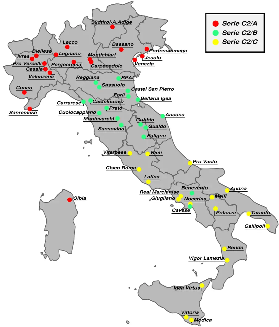 Italian Serie C2 2005 06 Map • Mapsof.net