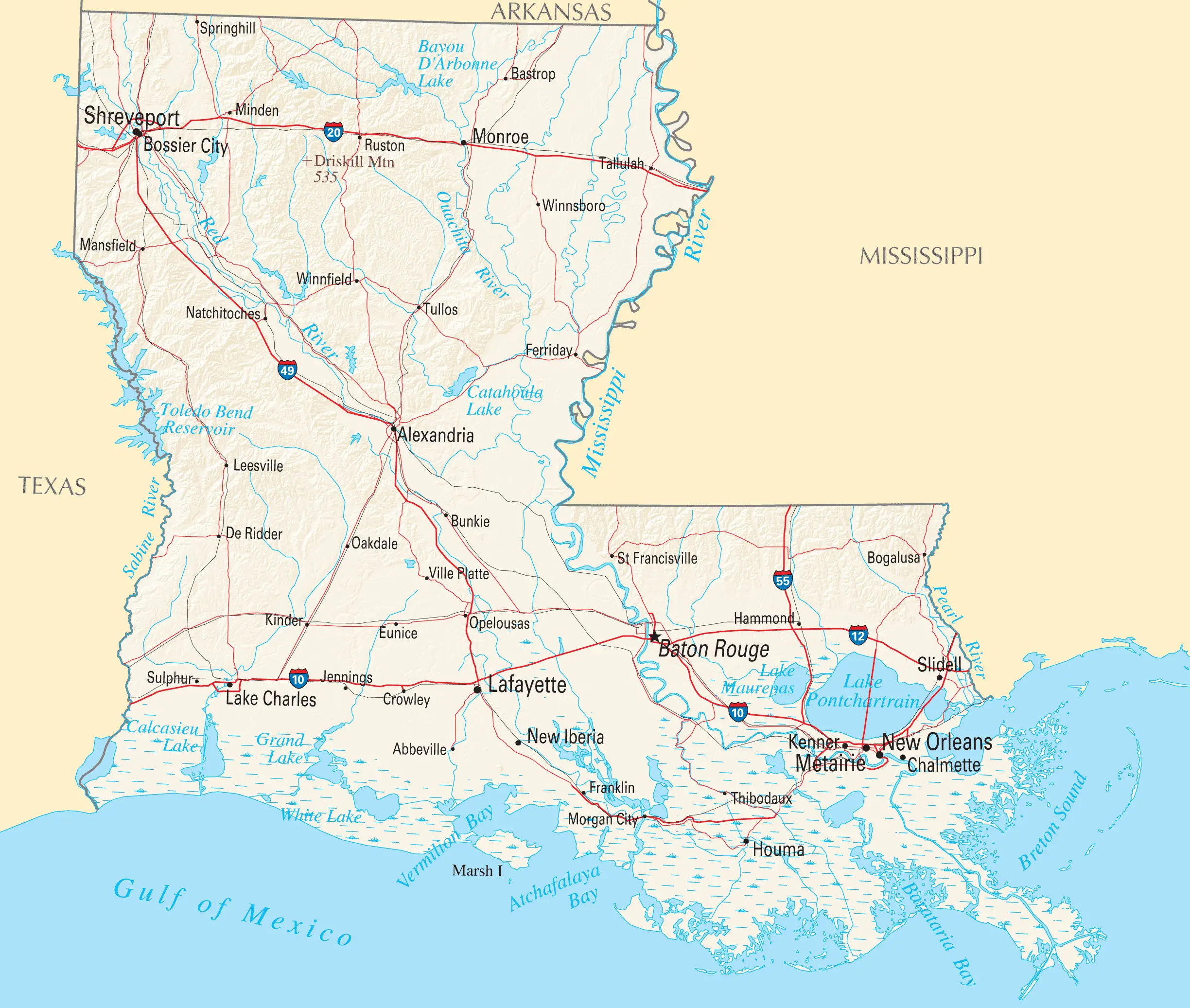 Louisiana Reference Map - MapSof.net