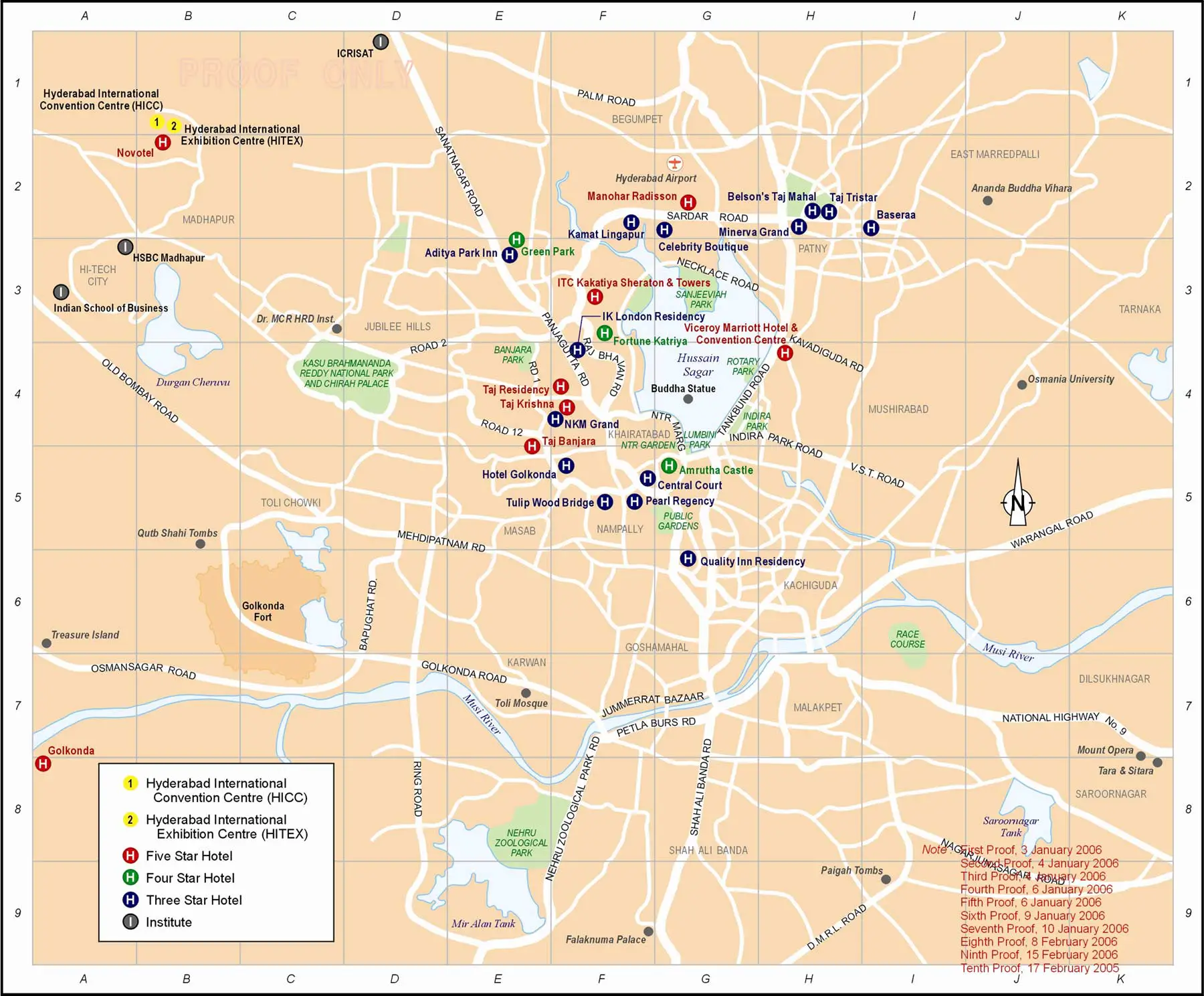 hyderabad map with tourist places