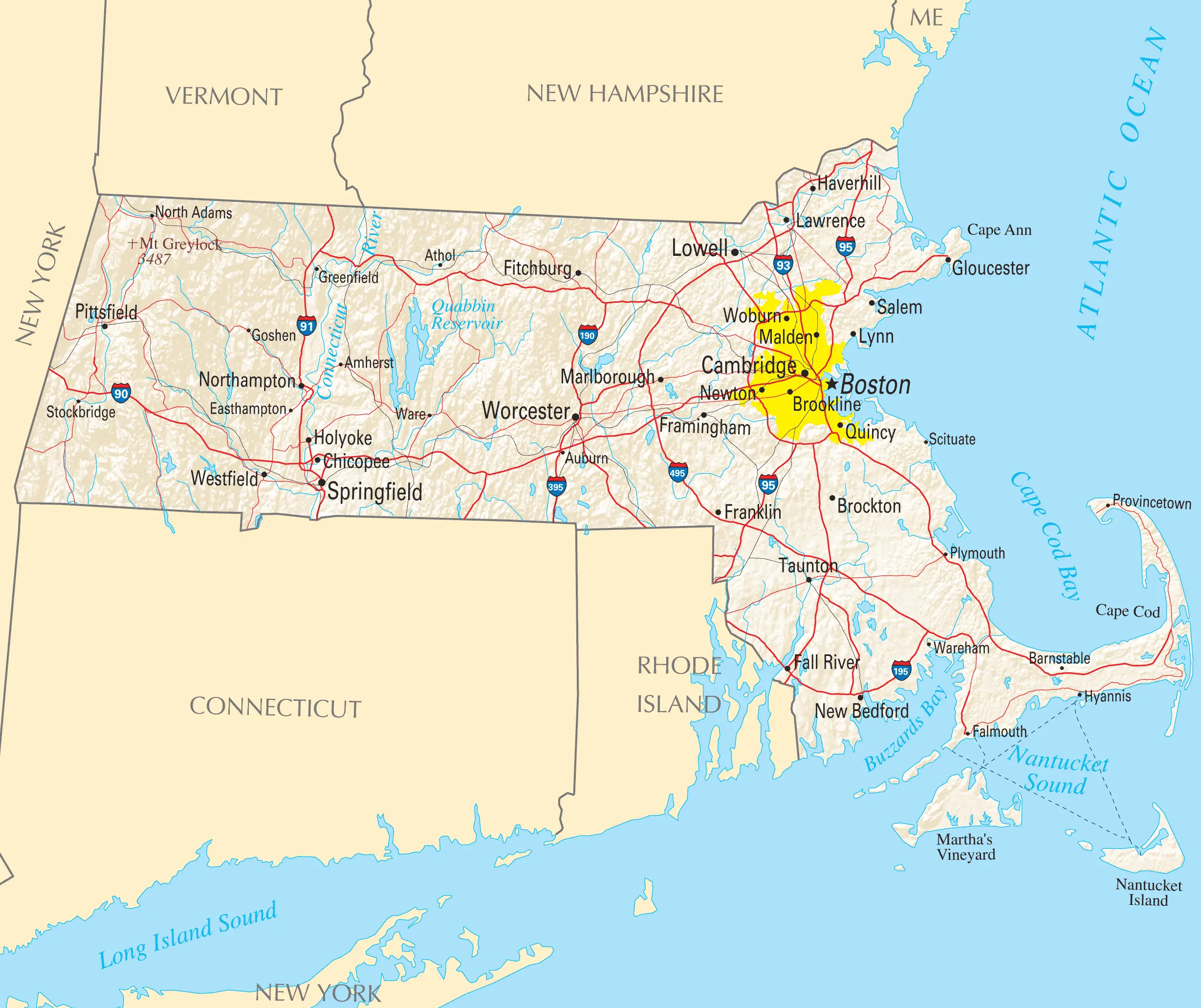 Massachusetts Reference Map - MapSof.net