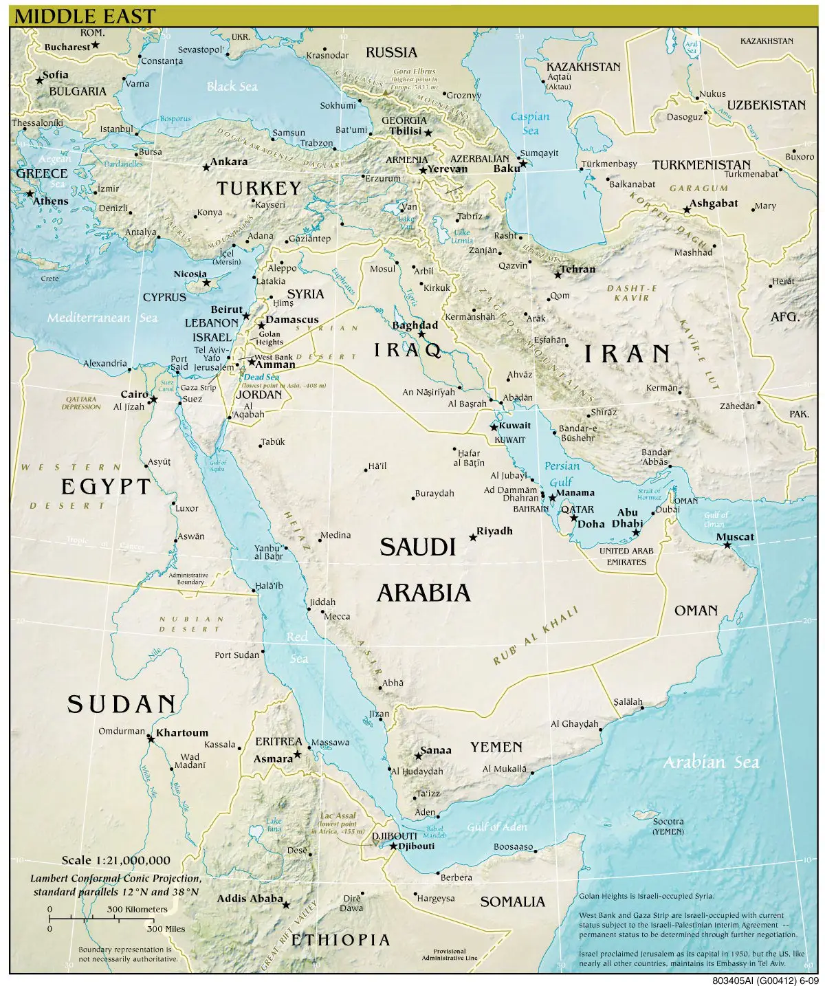 Middle East Map With Cities
