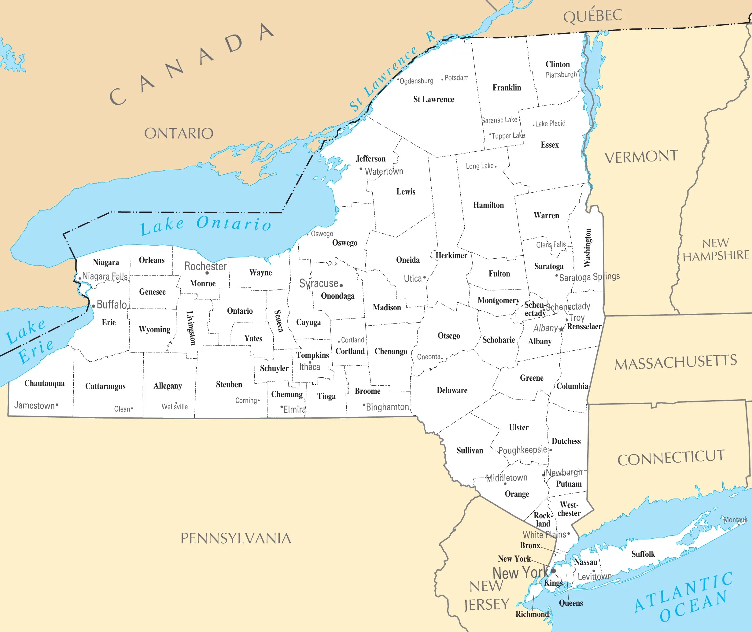 Map Of Ny Cities And Towns - Map Of West