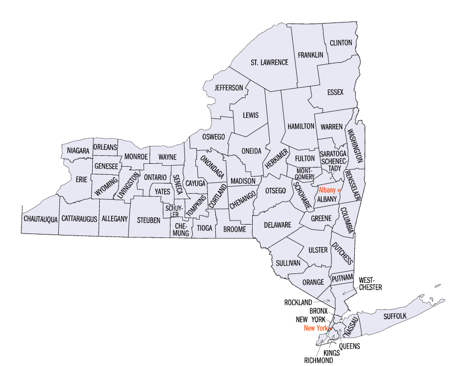 New York Counties • Mapsof.net