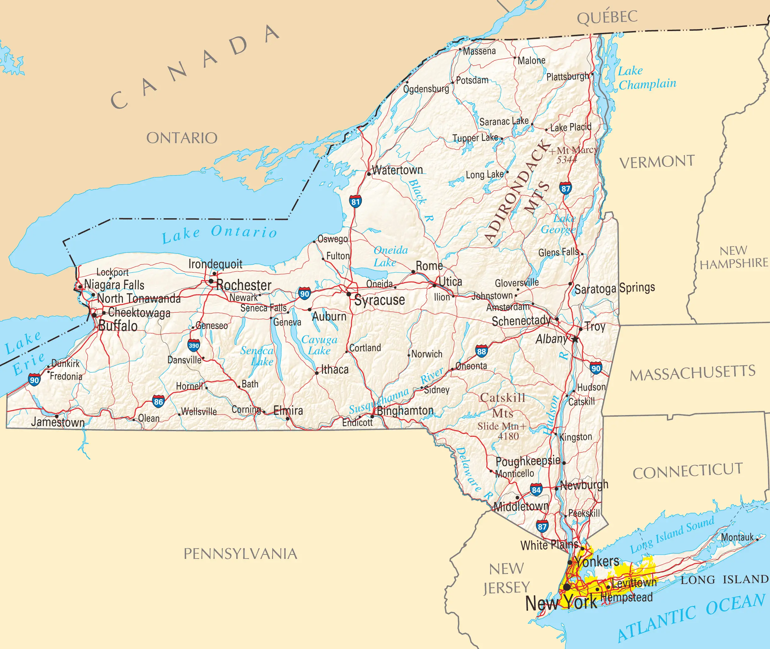 New York Reference Map - Mapsof.Net
