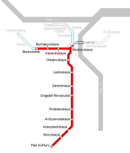 Nizhniy Novgorod Metro Map • Mapsof.net