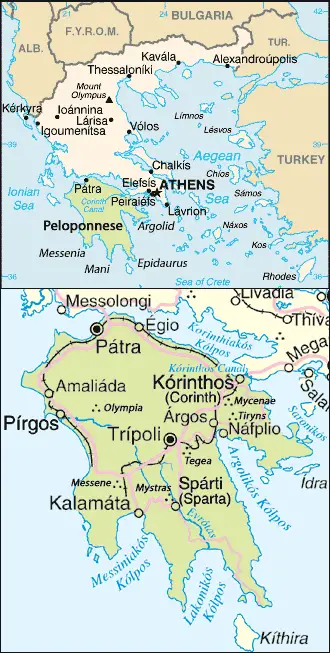 Peloponnesosmap • Mapsof.net