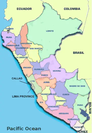 Peru Mapcolorful Jmk En Version • Mapsof.net