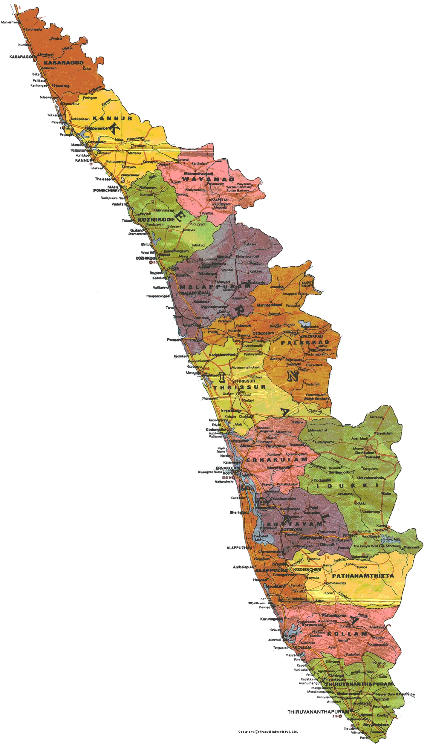 Political Map Of Kerala - Kerala Free Maps Free Blank Maps Free Outline