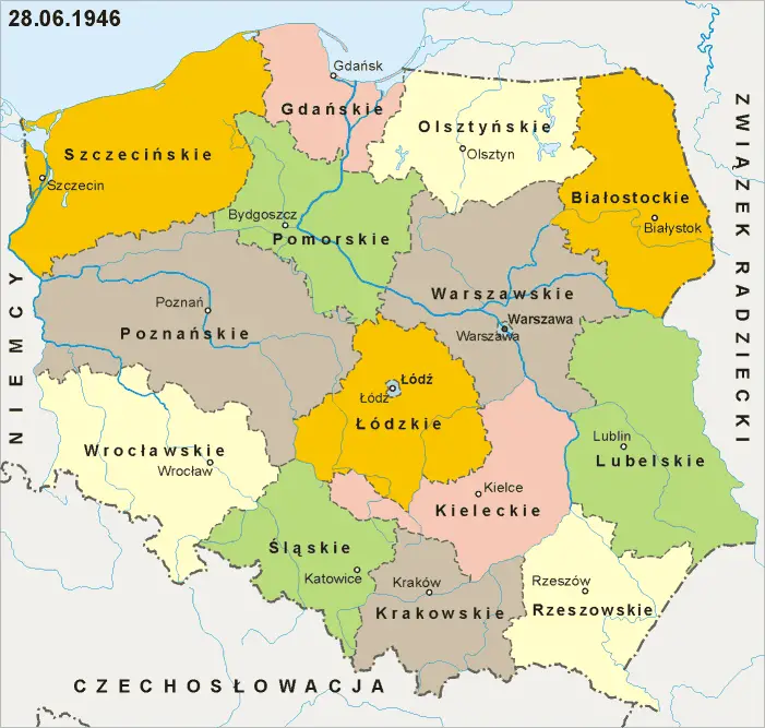 Polska 28 06 1946 - Mapsof.Net