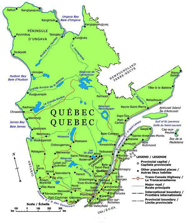 Quebec Map • Mapsof.net