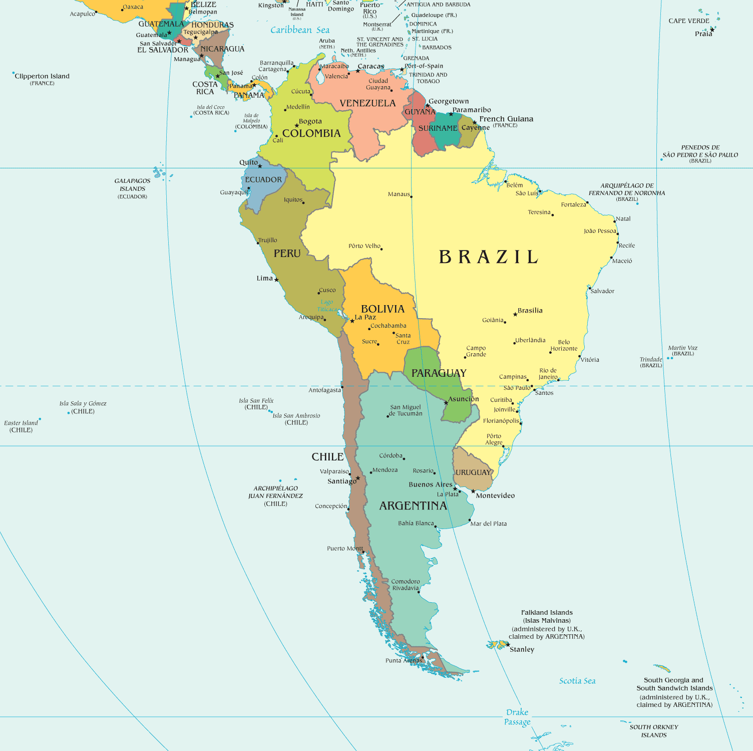 South America Political Map • Mapsof.net