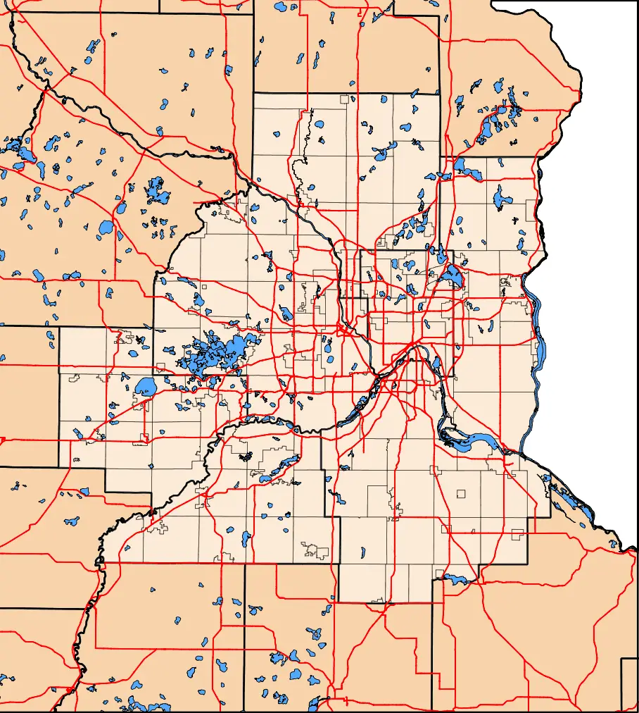 Printable Twin Cities Map