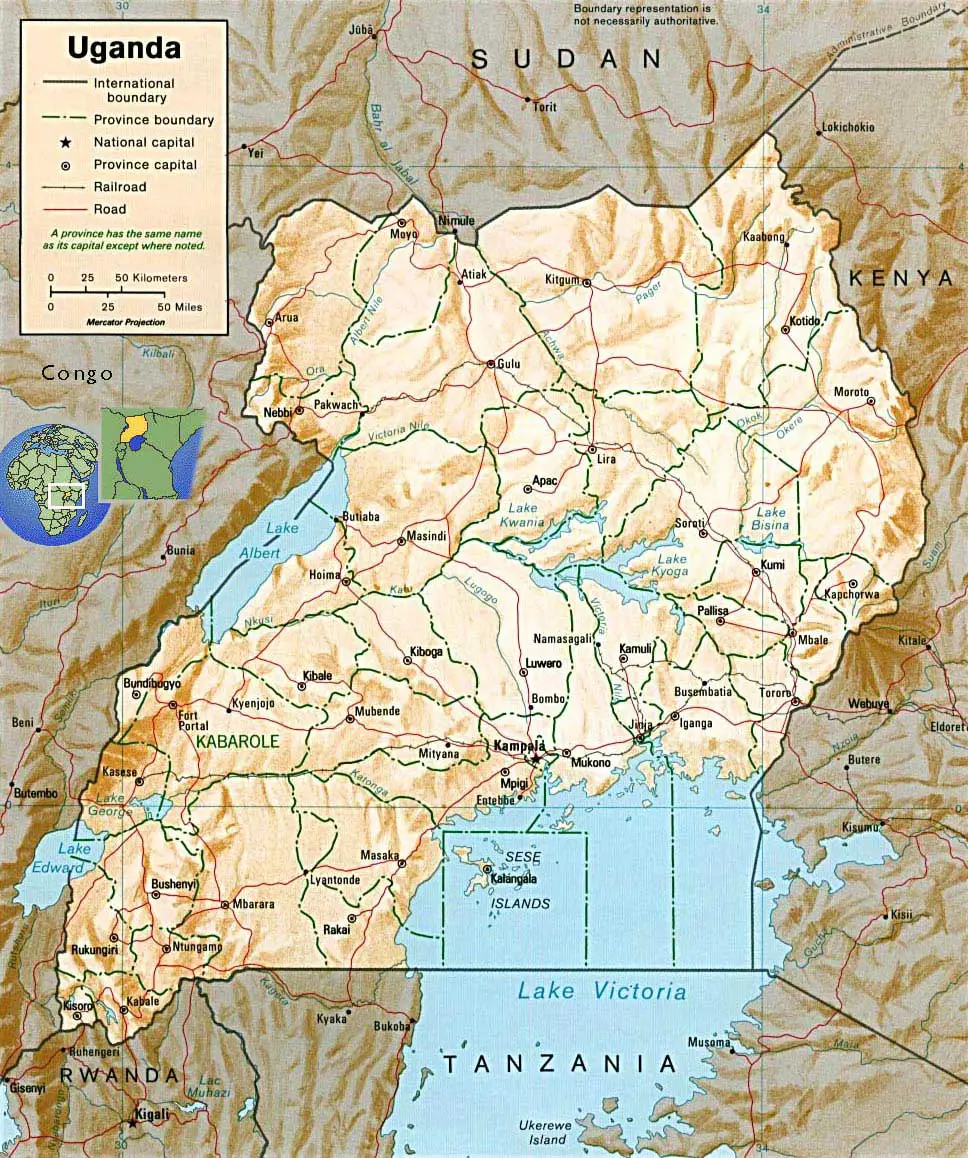 Uganda Map • Mapsof.net