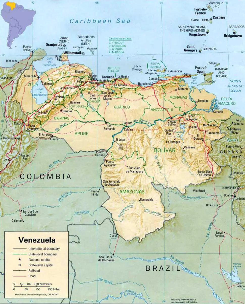 Venezuela Map • Mapsof.net