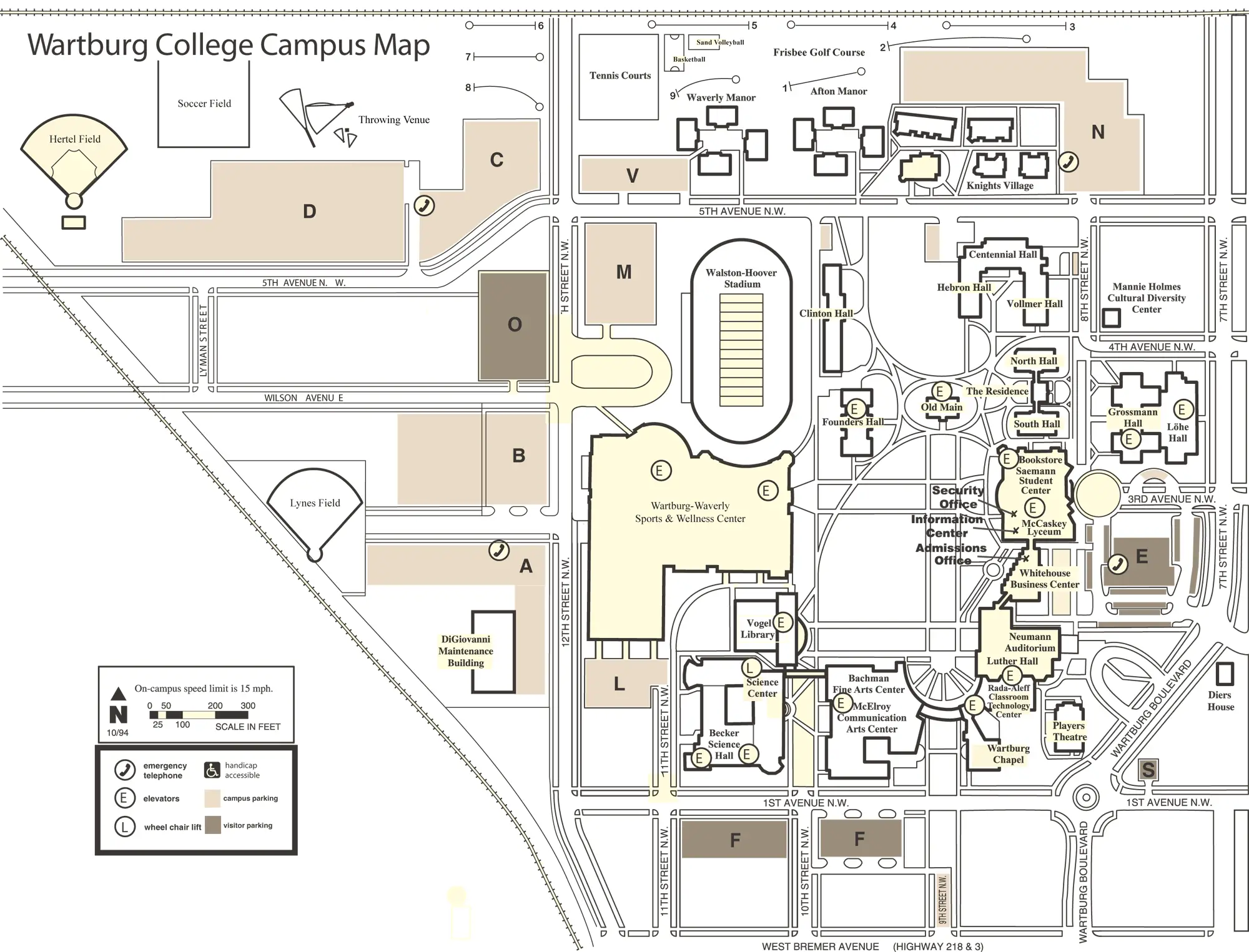 Wartburg College Campus Map - MapSof.net