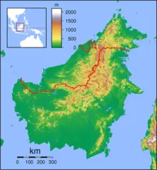 Borneo Locator Topography