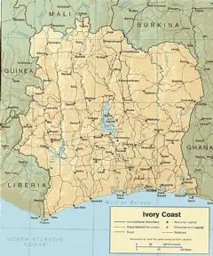 Cote D'ivoire Country Map