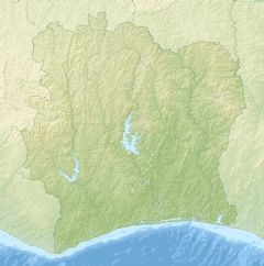 Cote D'ivoire Relief Map