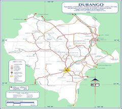 Durango Mexico Road Map