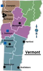 Map of Vermont Regions