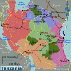 Tanzania Regions Map