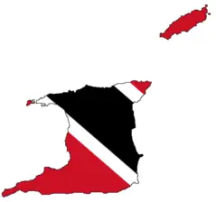 Trinidad And Tobago Flag Map