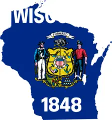 Wisconsin Flag Map