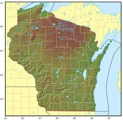 Wisconsin Relief Map