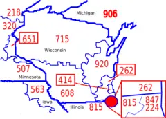 Area Code Map Wi