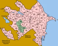Azerbaijan Districts Numbered