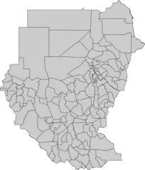 Blank Map of Sudan Administrative Areas