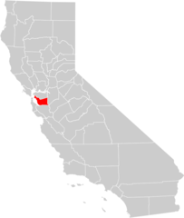 California County Map (alameda County Highlighted)