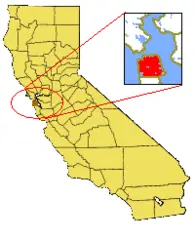 California Map Showing San Francisco County
