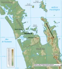 Carte Auckland Region Fr
