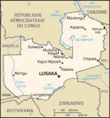 Carte De La Zambie Fr
