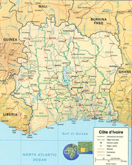 Cote D'lcoire Political Map