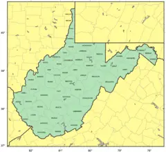Counties Map of West Virginia