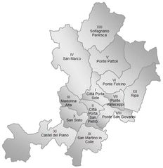 Districts Map of Perugia