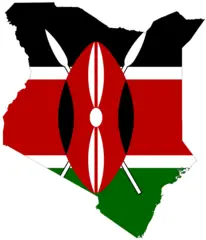 Flag Map of Kenya